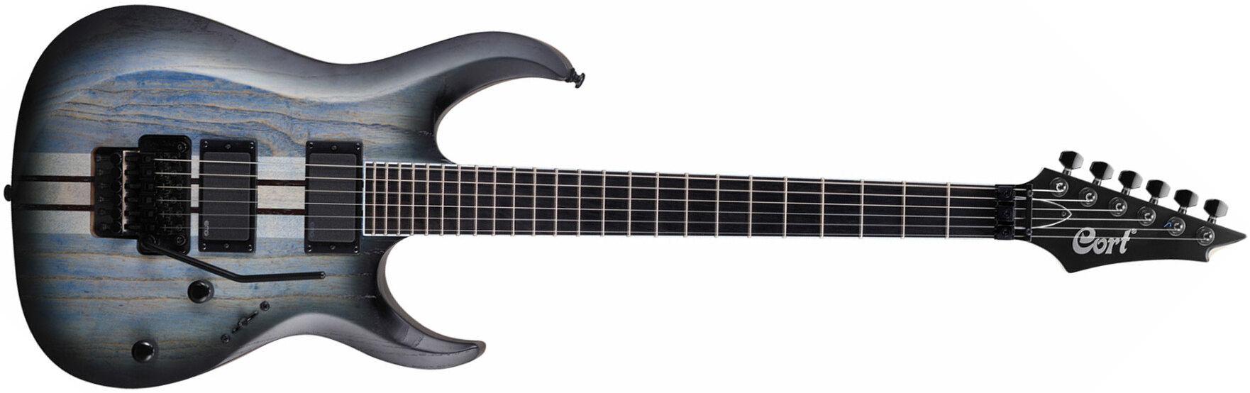 Cort X500 Fr Hh Eb - Open Pore Jean Burst - Elektrische gitaar in Str-vorm - Main picture