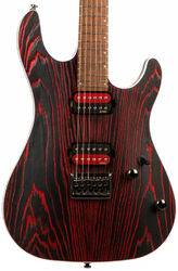 Elektrische gitaar in str-vorm Cort KX300 - Etched black red
