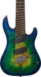 8 en 9 snarige elektrische gitaar Cort KX508MS - Mariana blue burst