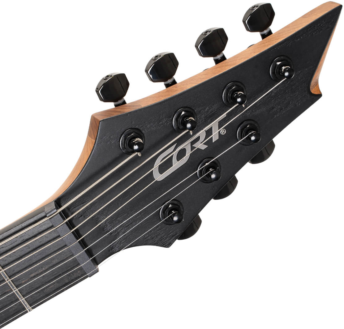 Cort Kx707 Evertune 2h Seymour Duncan Ht Eb - Open Pore Black - 7-snarige elektrische gitaar - Variation 7