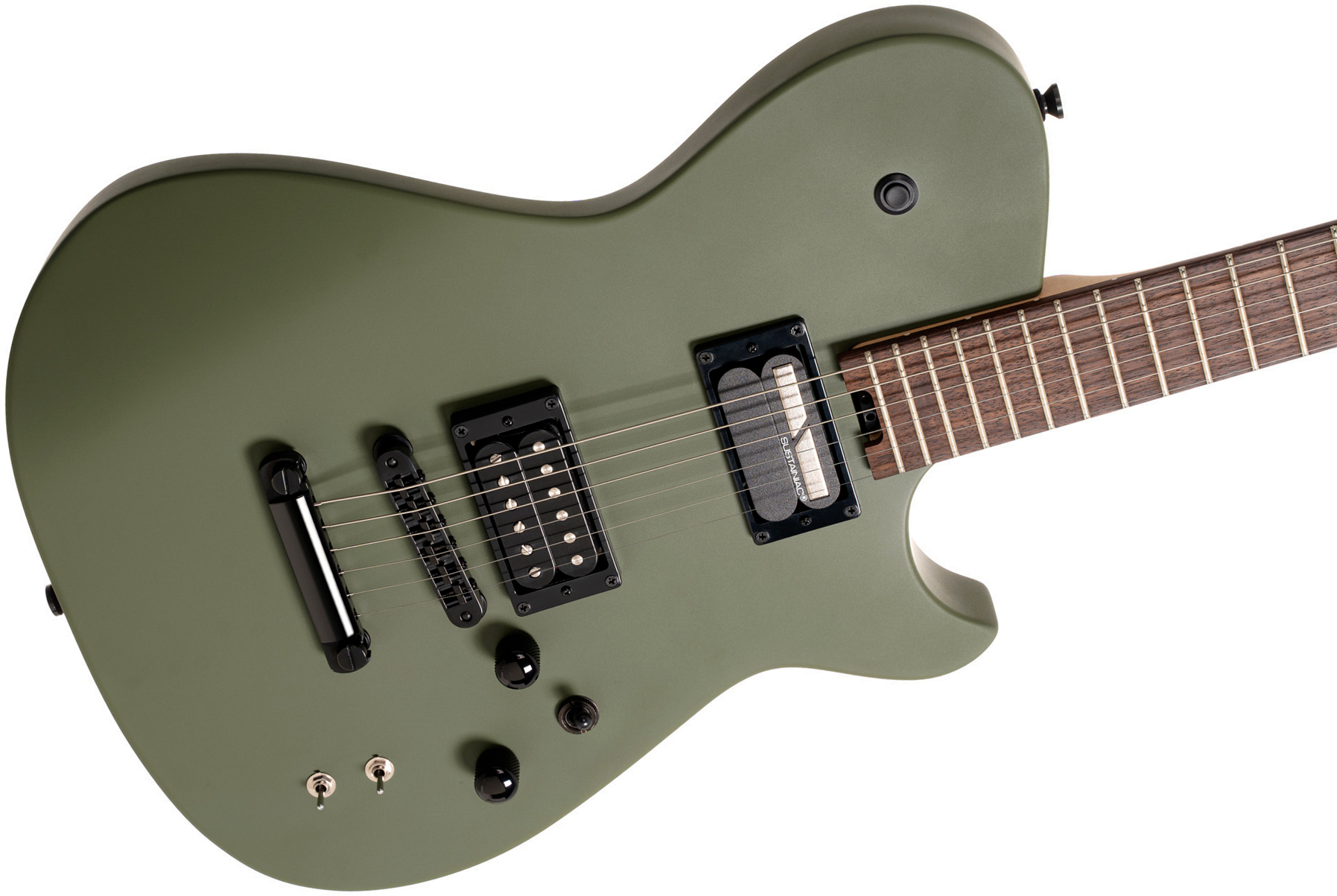 Cort Matthew Bellamy Mbm2h Sustainiac Meta Signature 2h Ht Lau - Satin Olive Green - Televorm elektrische gitaar - Variation 2