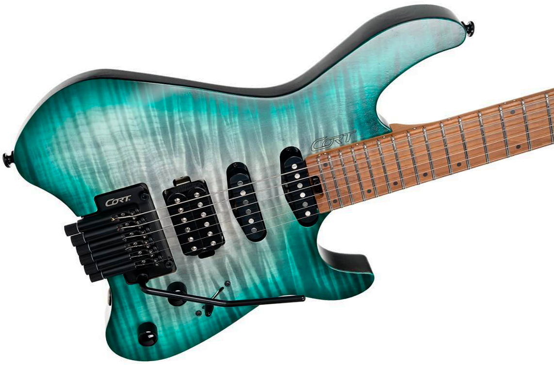Cort Space G6tr 2h Fr Mn - Semi Gloss Lagoon - Double cut gitaar - Variation 2