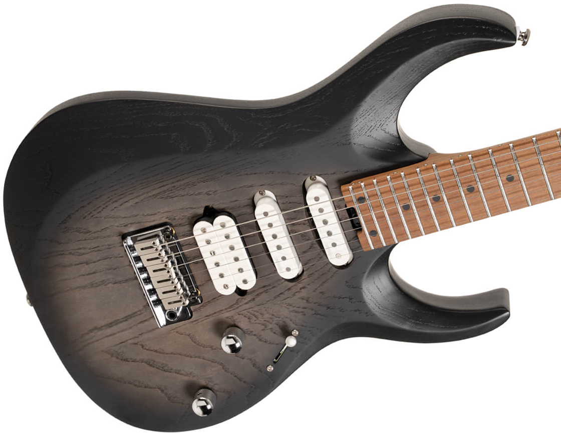 Cort X700 Triality Hss Fishman Fluence Trem Mn - Open Pore Black Burst - Elektrische gitaar in Str-vorm - Variation 2