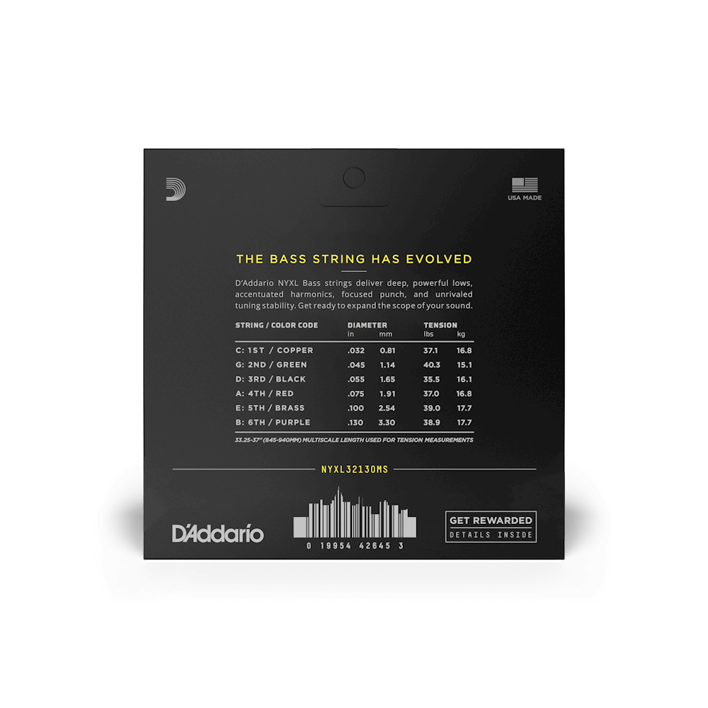 D'addario Jeu De 6 Cordes 32-130 Hybrid Light 6-string, Multiscale, Nyxl Bass Guitar Strings - Elektrische gitaarsnaren - Variation 2