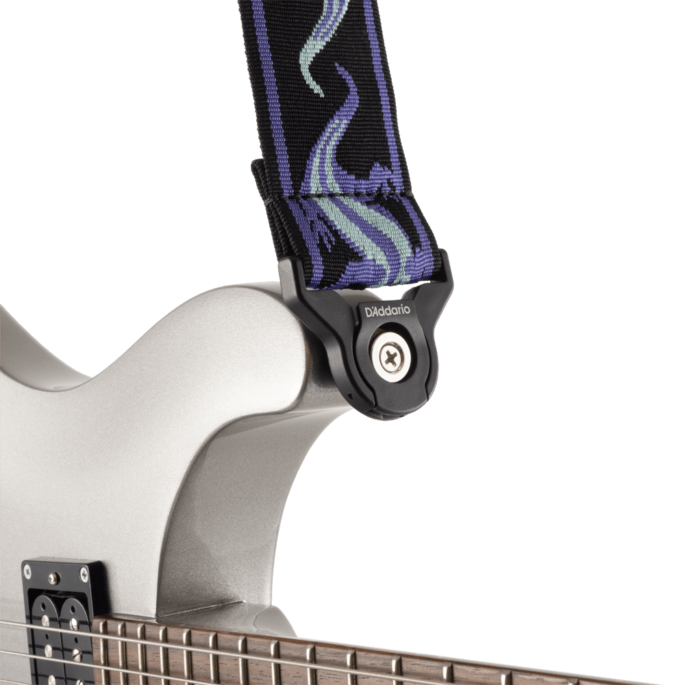 D'addario 50balpw02 Auto Lock Vintage Planet Waves, Lizards Green/blue - Gitaarriem - Variation 2