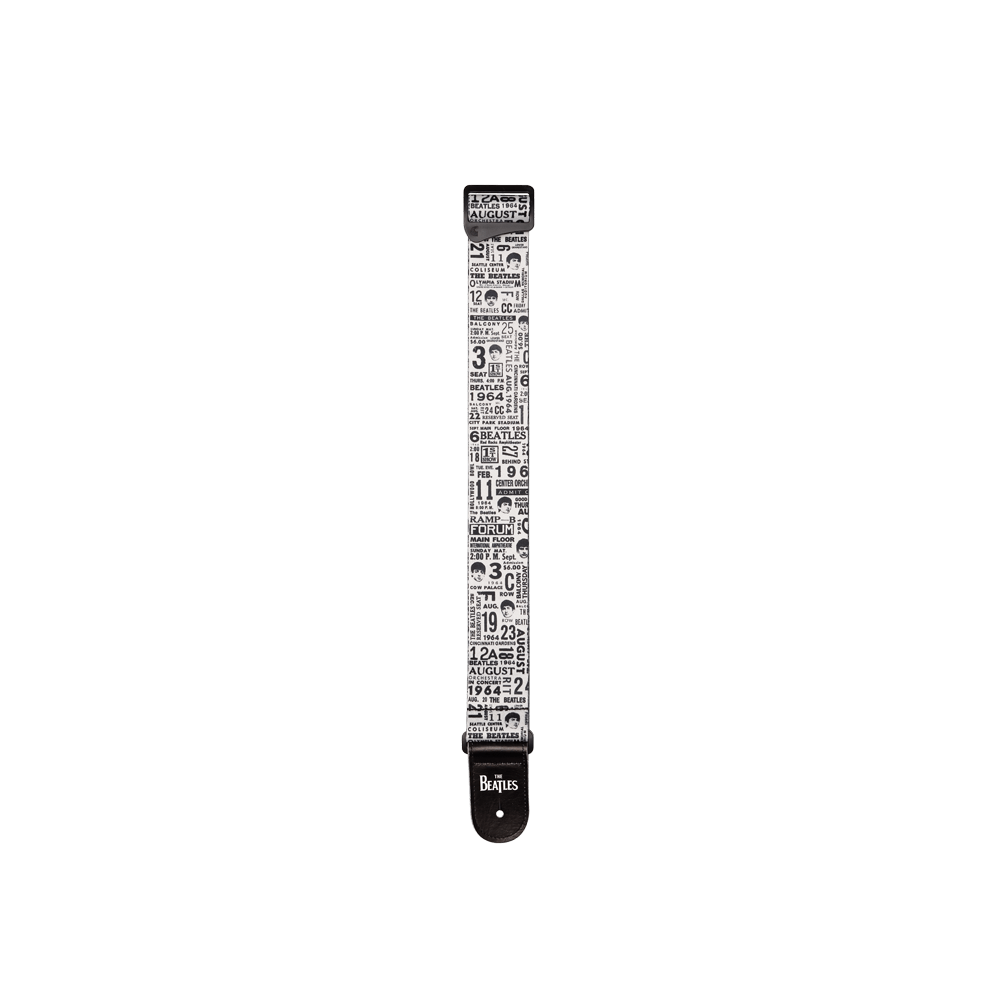 D'addario 50btl13 Beatles 1964 Us Tour Ticket Stubs Guitar Strap, Black And White - Gitaarriem - Variation 2