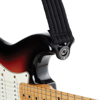 D'addario Auto Lock Strap Black Padded Stripes - Gitaarriem - Variation 1