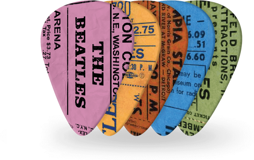 D'addario 1cwh4-10b11 Beatles 1964 Tour Ticket Stubs Guitar Picks, Medium Gauge (.70mm) 10-pack - Plectrum - Main picture