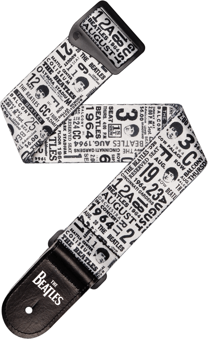 D'addario 50btl13 Beatles 1964 Us Tour Ticket Stubs Guitar Strap, Black And White - Gitaarriem - Main picture