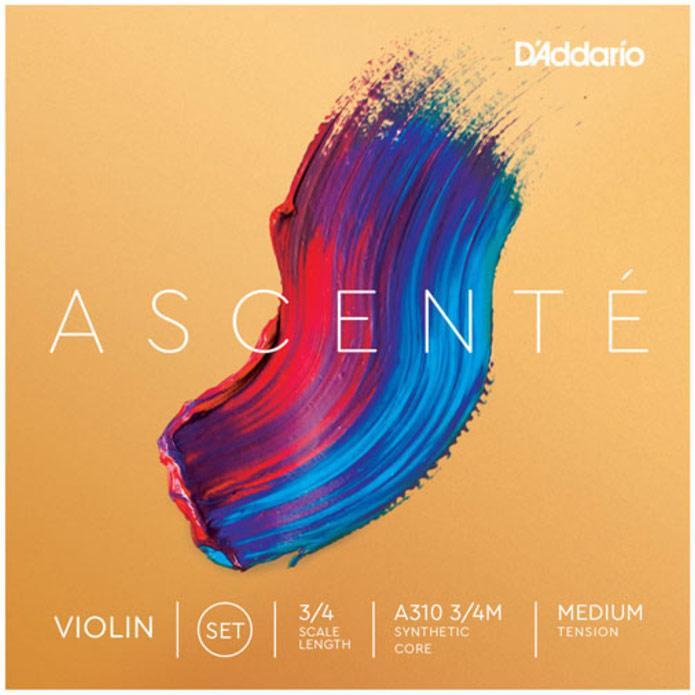 Vioolsnaar D'addario Ascenté Violin A310, 3/4 Scale, Medium Tension