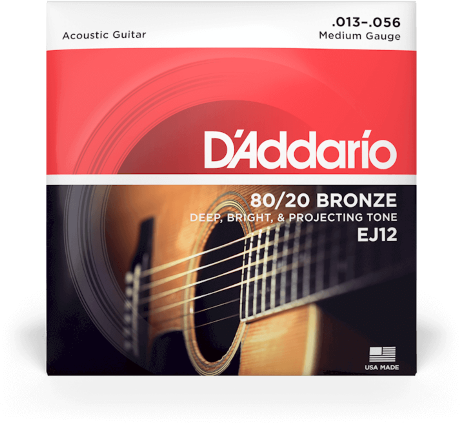 D'addario Ej12 80/20 Bronze Acoustic Guitar Strings, Medium, 13-56 - Westerngitaarsnaren - Main picture