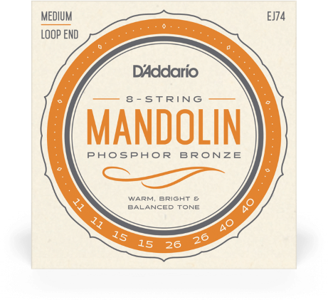 D'addario Ej74 Mandolin Strings Phosphor Bronze Medium 11-40 - Mandolinesnaren - Main picture