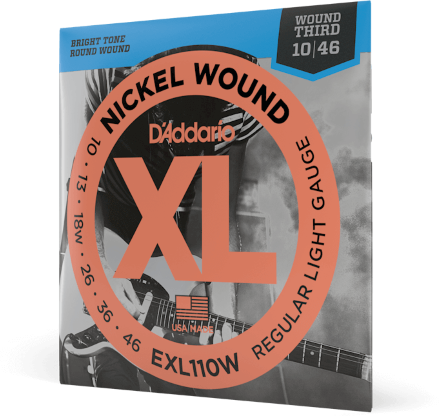 D'addario Exl110w Nickel Wound Regular Light Wound 3rd 10-46 - Elektrische gitaarsnaren - Main picture