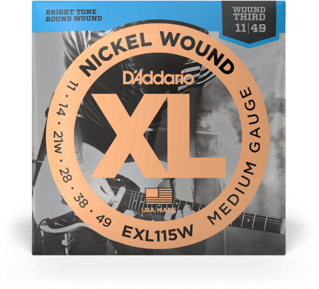 D'addario Jeu De 6 Cordes Exl115w Nickel Round Wound Medium 11-49 - Elektrische gitaarsnaren - Main picture