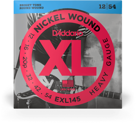 D'addario Jeu De 6 Cordes Exl145 Nickel Round Wound Heavy 12-54 - Elektrische gitaarsnaren - Main picture