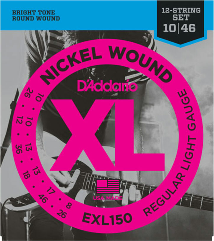 D'addario Exl150 Nickel Round Wound 12-string Regular Light 10-46 - Elektrische gitaarsnaren - Main picture