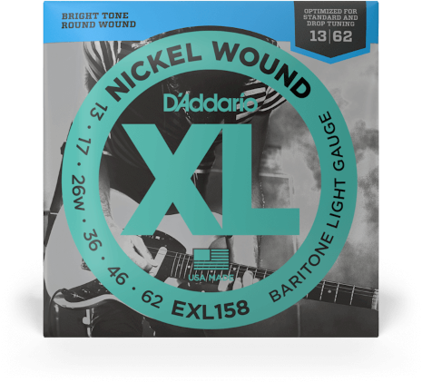D'addario Jeu De 6 Cordes Exl158 Nickel Round Wound Baritone Light 13-62 - Elektrische gitaarsnaren - Main picture