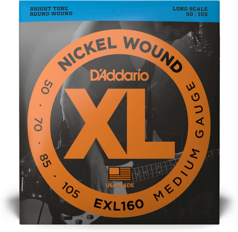 D'addario Jeu De 4 Cordes Exl160 Nickel Round Wound Bass Long Scale Medium 50-105 - Elektrische bassnaren - Main picture