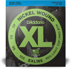 D'addario Jeu De 4 Cordes Exl165 Nickel Round Wound Bass Long Scale Custom Light 45-105 - Elektrische bassnaren - Main picture