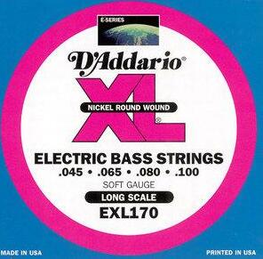 D'addario Jeu De 4 Cordes Exl170 Nickel Round Wound Bass Long Scale Light 45-100 - Elektrische bassnaren - Main picture