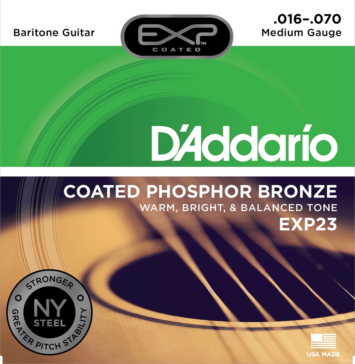D'addario Exp23ny Cotaed Phosphore Bronze Baritone Medium 16-70 - Westerngitaarsnaren - Main picture