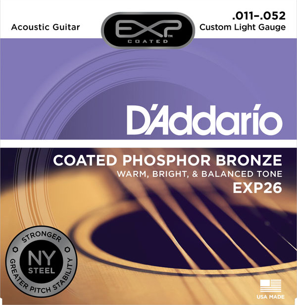 D'addario Exp26ny Coated Phosphor Bronze Custom Light 11-52 - Westerngitaarsnaren - Main picture