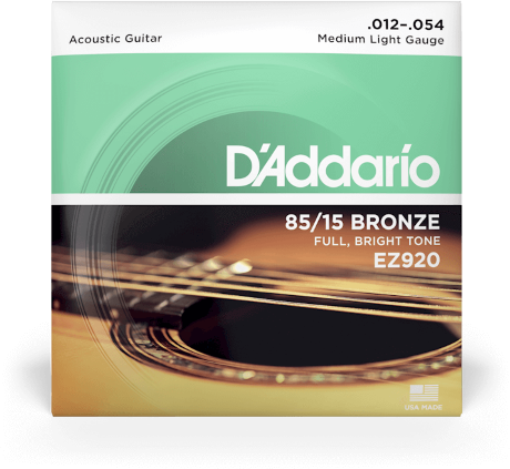 D'addario Ez920 85/15 Bronze Acoustic Guitar Strings, Medium Light, 12-54 - Westerngitaarsnaren - Main picture