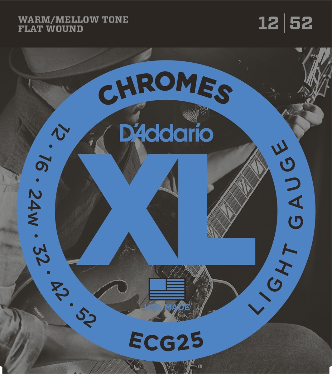 D'addario Jeu De 6 Cordes Guit. Elec. 6c Chromes Jazz 012.052 Ecg25 - Elektrische gitaarsnaren - Main picture