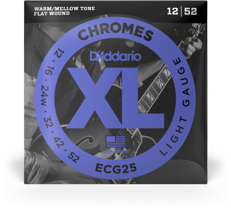 D'addario Jeu De 6 Cordes Guit. Elec. 6c Chromes Jazz 012.052 Ecg25 - Elektrische gitaarsnaren - Main picture