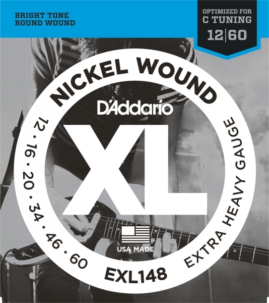 D'addario Jeu De 6 Cordes Guit. Elec. 6c Nickel Wound Drop C 012.060 Exl148 - Elektrische gitaarsnaren - Main picture