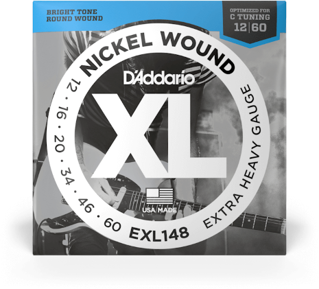 D'addario Jeu De 6 Cordes Guit. Elec. 6c Nickel Wound Drop C 012.060 Exl148 - Elektrische gitaarsnaren - Main picture