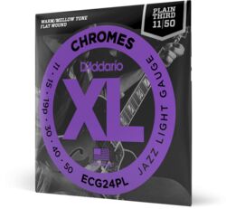 11-50 Jazz Light, Plain Third, XL Chromes Electric Guitar Strings