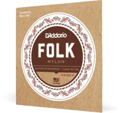 Westerngitaarsnaren  D'addario EJ32C Folk Nylon Ball End Silver Wound - Snarenset