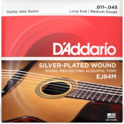 Westerngitaarsnaren  D'addario EJ84M Gypsy Jazz Guitar 6-String Set Loop End Medium 11-45 - Snarenset