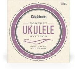 Ukulelesnaren D'addario EJ88C Nyltech Ukulele, Concert - Set van 4 snaren