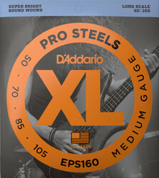 Elektrische bassnaren D'addario EPS160 Electric Bass 4-String Set ProSteels Round Wound Long Scale 50-105 - Set van 4 snaren