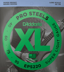 Elektrische bassnaren D'addario EPS220 Electric Bass 4-String Set ProSteels Round Wound Long Scale 40-95 - Set van 4 snaren