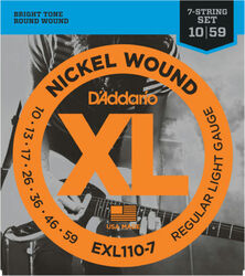 Elektrische gitaarsnaren D'addario EXL110-7 Nickel Wound Electric 7-String 10-59 - 7-snarige set