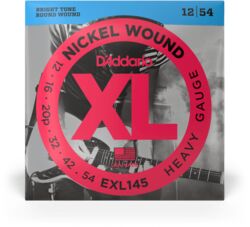 Elektrische gitaarsnaren D'addario EXL145 Nickel Wound, Heavy, Plain 3rd, 12-54 - Snarenset