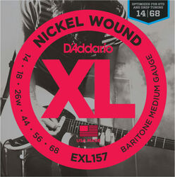 Elektrische gitaarsnaren D'addario EXL157 Nickel Round Wound, Baritone Medium, 14-68 - Snarenset