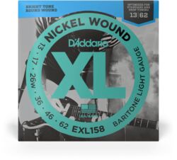 Elektrische gitaarsnaren D'addario EXL158 Nickel Wound, Baritone Light, 13-62 - Snarenset
