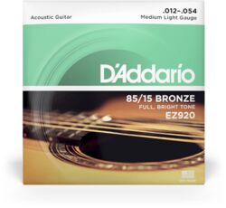 Westerngitaarsnaren D'addario EZ920 85/15 Bronze Acoustic Guitar Strings, Medium Light, 12-54