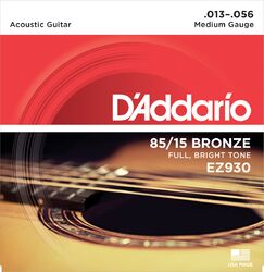 Westerngitaarsnaren  D'addario EZ930 85/15 Bronze Acoustic Guitar Strings, Medium, 13-56 - Snarenset