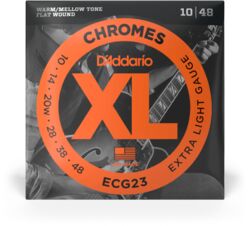 Elektrische gitaarsnaren D'addario ECG23 XL Chromes Flat Wound Extra Light - .010.048 - Snarenset