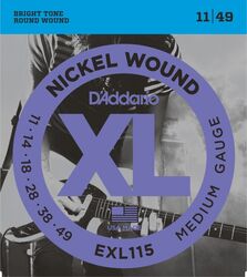 Elektrische gitaarsnaren D'addario EXL115 Nickel Wound Medium 11-49 - Snarenset