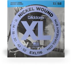 Elektrische gitaarsnaren D'addario EXL116 Nickel Wound Med Top/Heavy Btm 011-052 - Snarenset