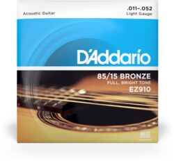 Westerngitaarsnaren D'addario GUIT. FOLK 6C 85.15 AMERICAN BRONZE 011.052 EZ910 - Snarenset