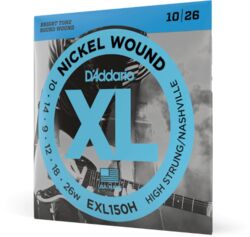 Elektrische gitaarsnaren D'addario Nickel Wound High - Strung/Nashville Tuning 10-26 - Snarenset