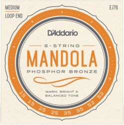 Mandolinesnaren D'addario EJ76 Phosphor Bronze Mandola 15-52 - 8-snarige set