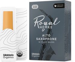 Saxofoon riet D'addario RHKP10ASX250 Royal Hemke Organic Alto Saxophone Reeds, Strength 2.5, 10-pack